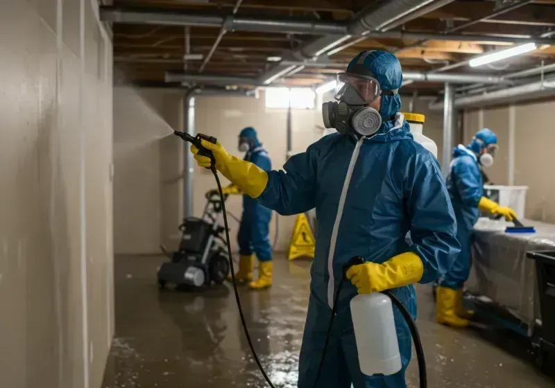 Basement Sanitization and Antimicrobial Treatment process in Central Square, NY