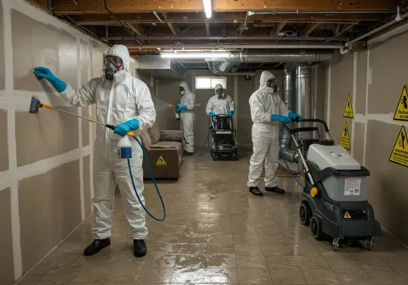 Basement Moisture Removal and Structural Drying process in Central Square, NY